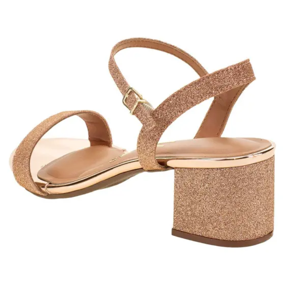 Sandalia Vizzano Feminina Ouro Rosado Salto Bloco Brilho Ouro/Rosado 3