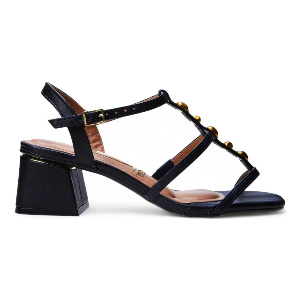 Sandalia Vizzano Feminina Preto Salto Bloco Confortavel