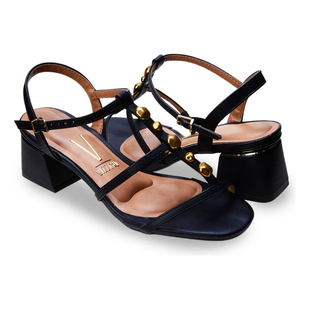 Sandalia Vizzano Feminina Preto Salto Bloco Confortavel Preto 4
