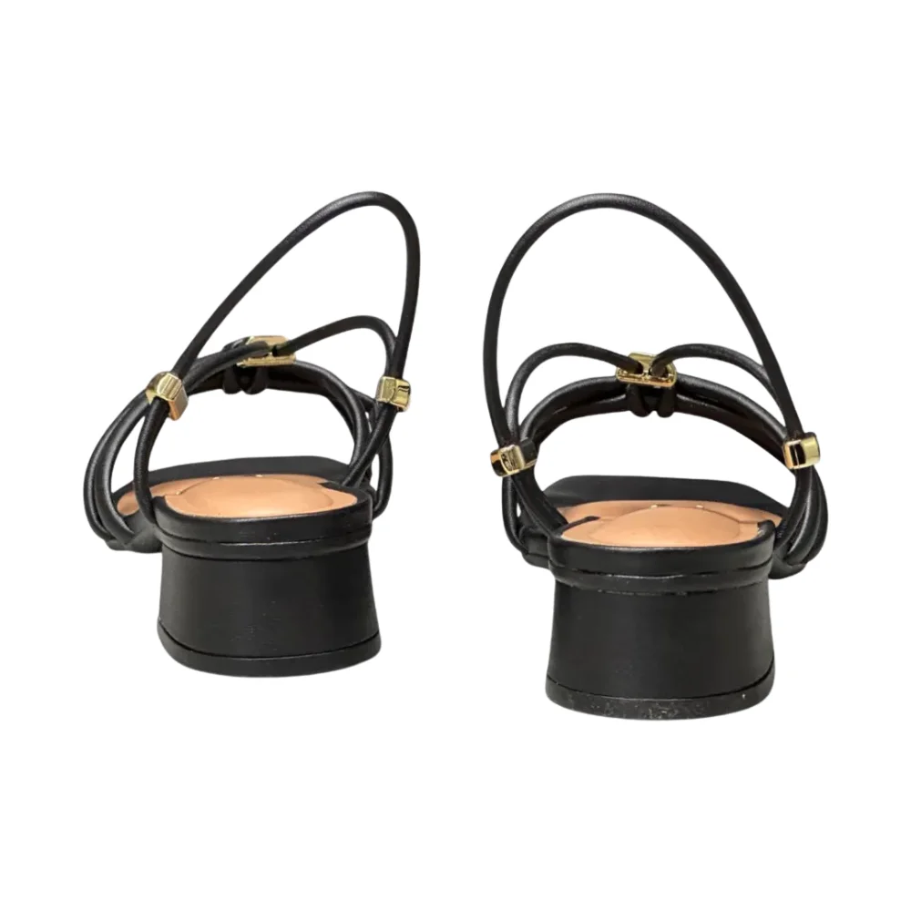 Sandalia Vizzano Feminina Preto Salto Bloco Tiras Finas Preto 3