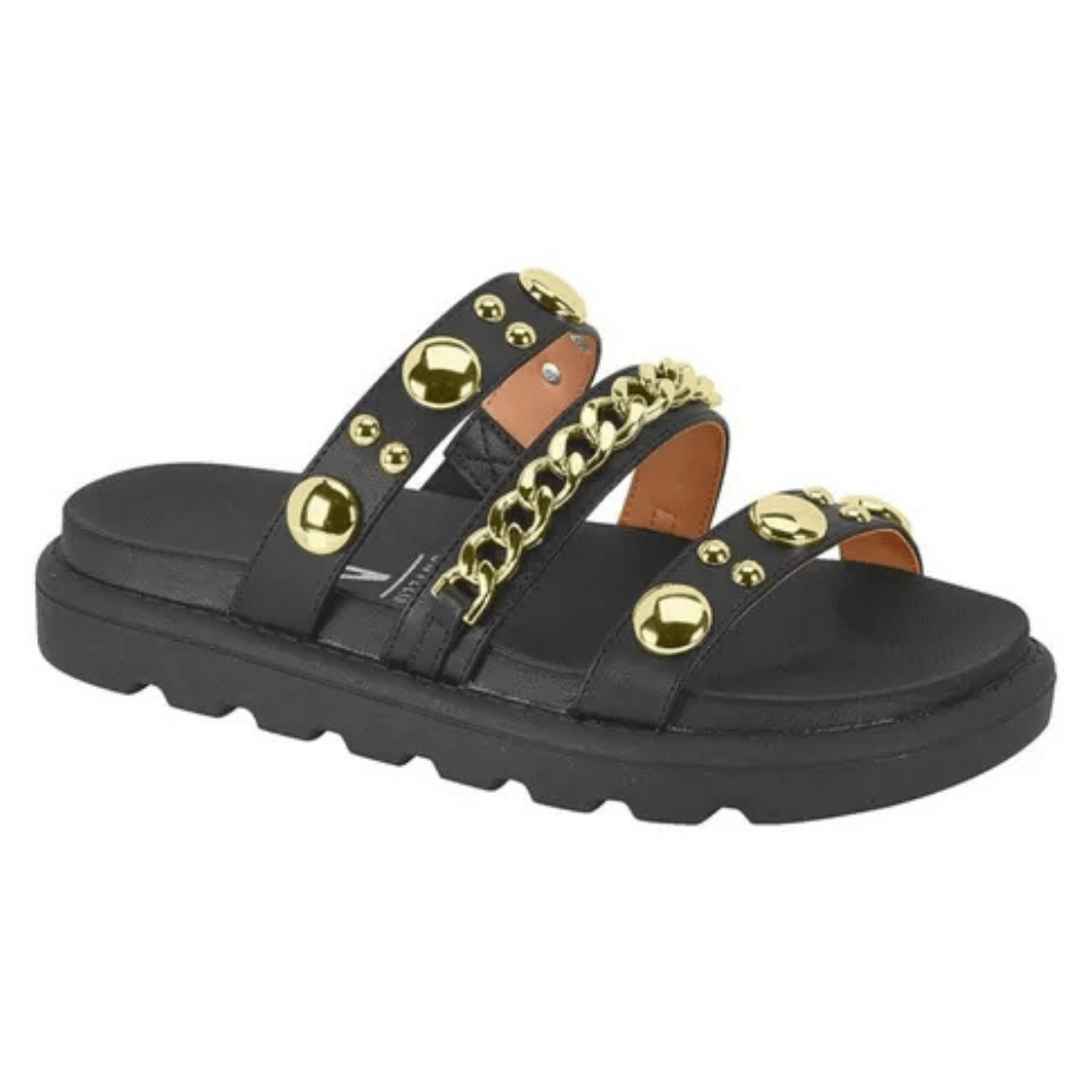 Tamanco Vizzano Feminino Preto Tratorado Pedrarias