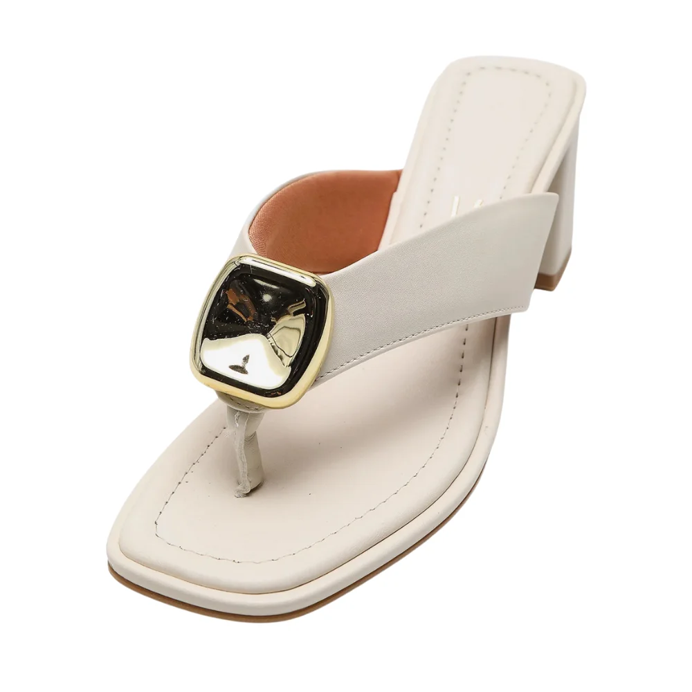 Tamanco Vizzano Bloco Elegante Branco Off Conforto Branco Off 2