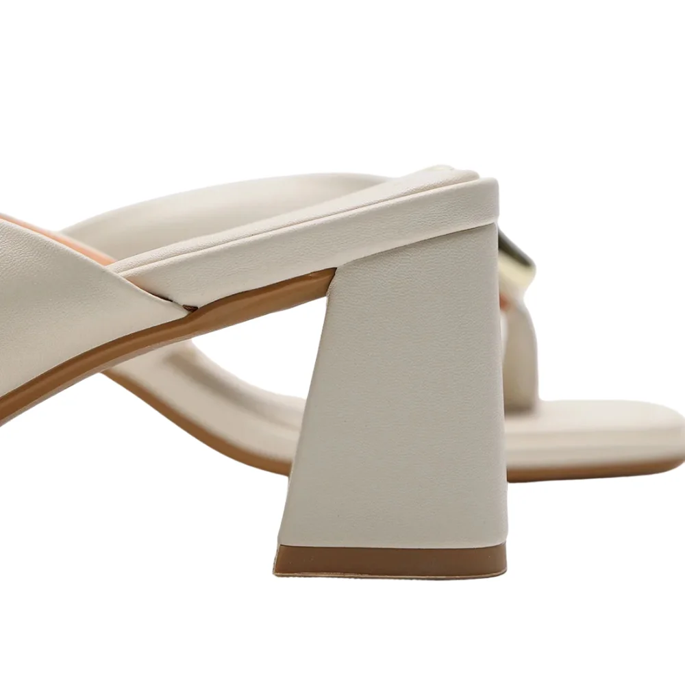 Tamanco Vizzano Bloco Elegante Branco Off Conforto Branco Off 4