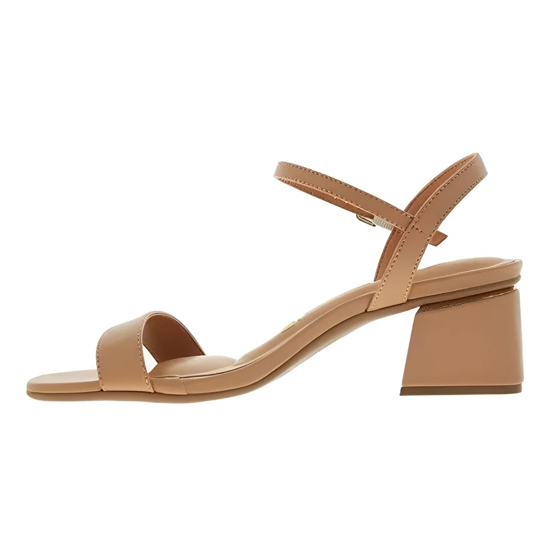 Sandalia Vizzano Bloco Fivela Nude Elegancia Conforto Bege 2