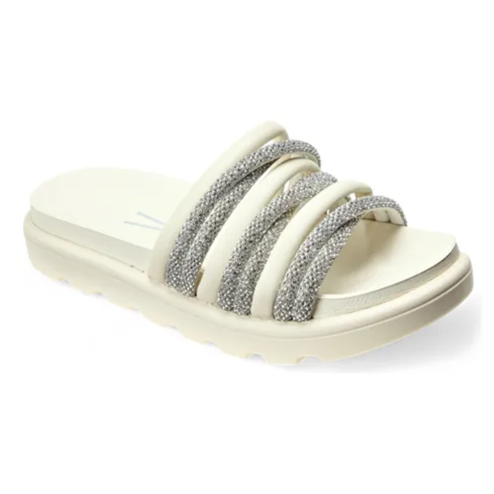 Tamanco Vizzano Tiras Strass Elegante Branco Off Branco Off/Cristal/Silver 7