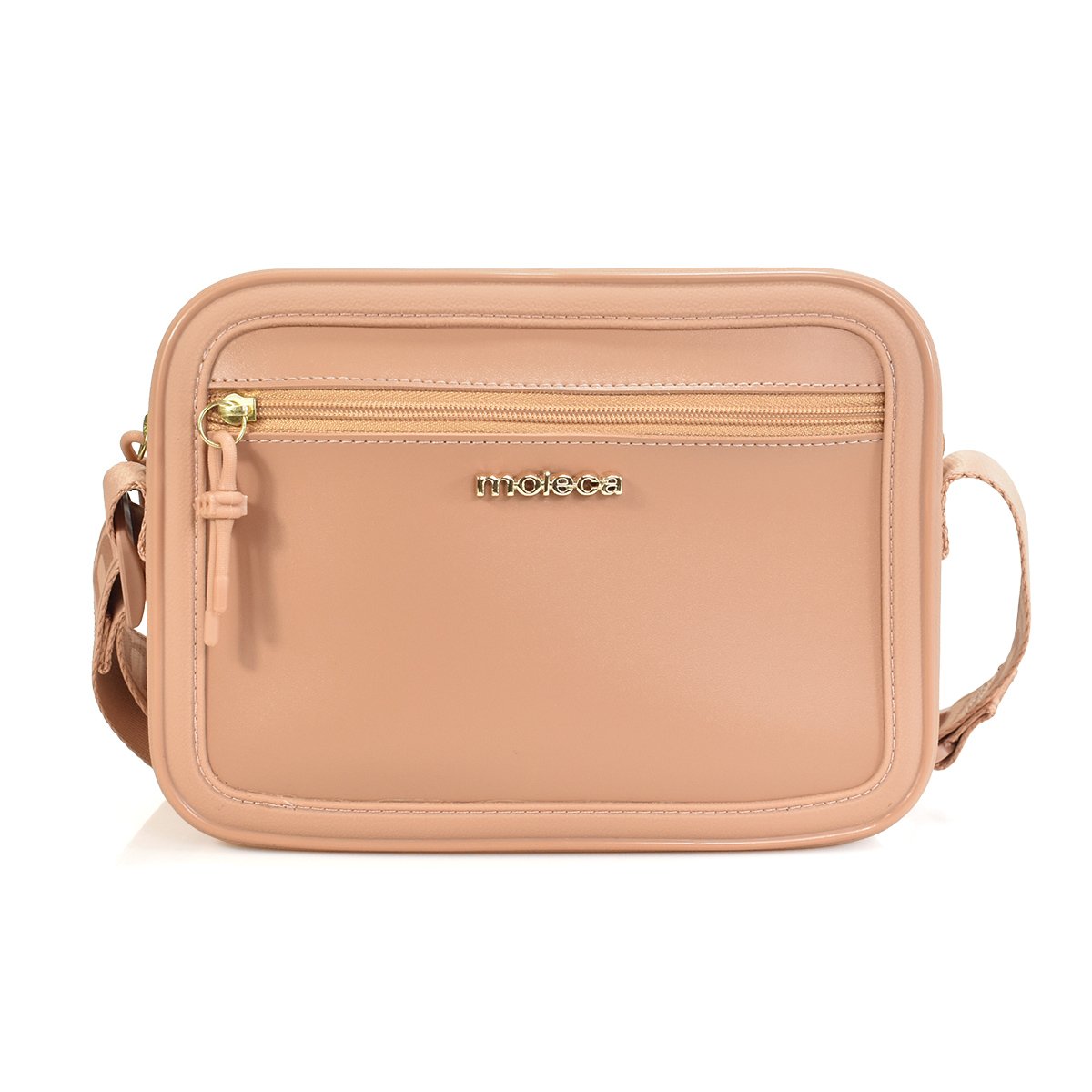 Bolsa Moleca Transversal Pequena Alca Larga Feminina Nude Bege 2