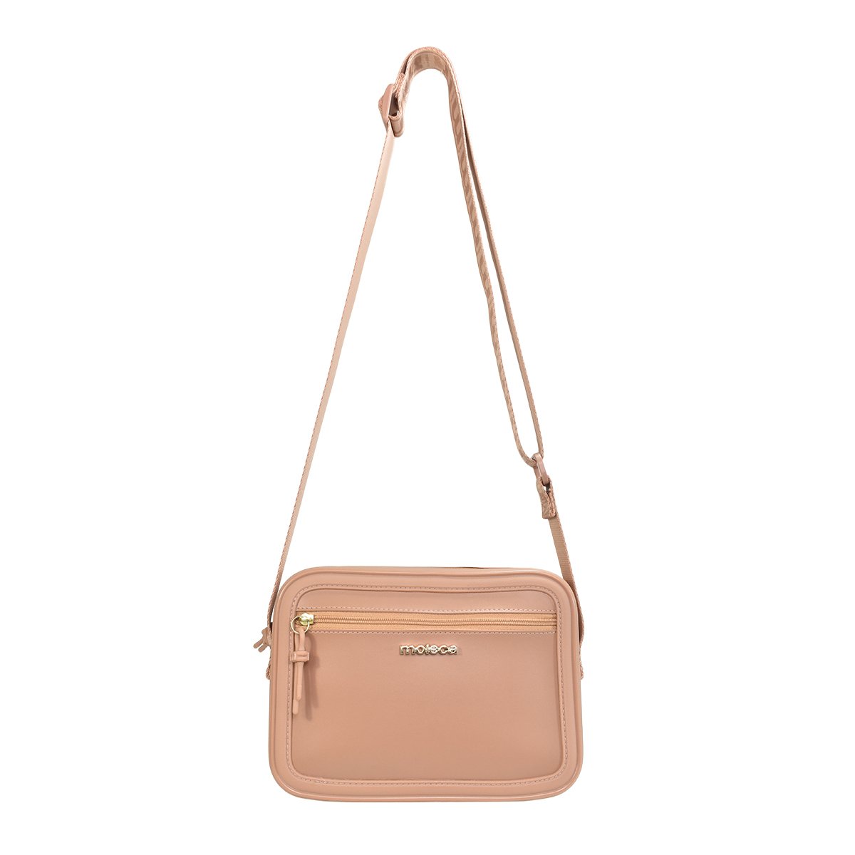 Bolsa Moleca Transversal Pequena Alca Larga Feminina Nude Bege 3