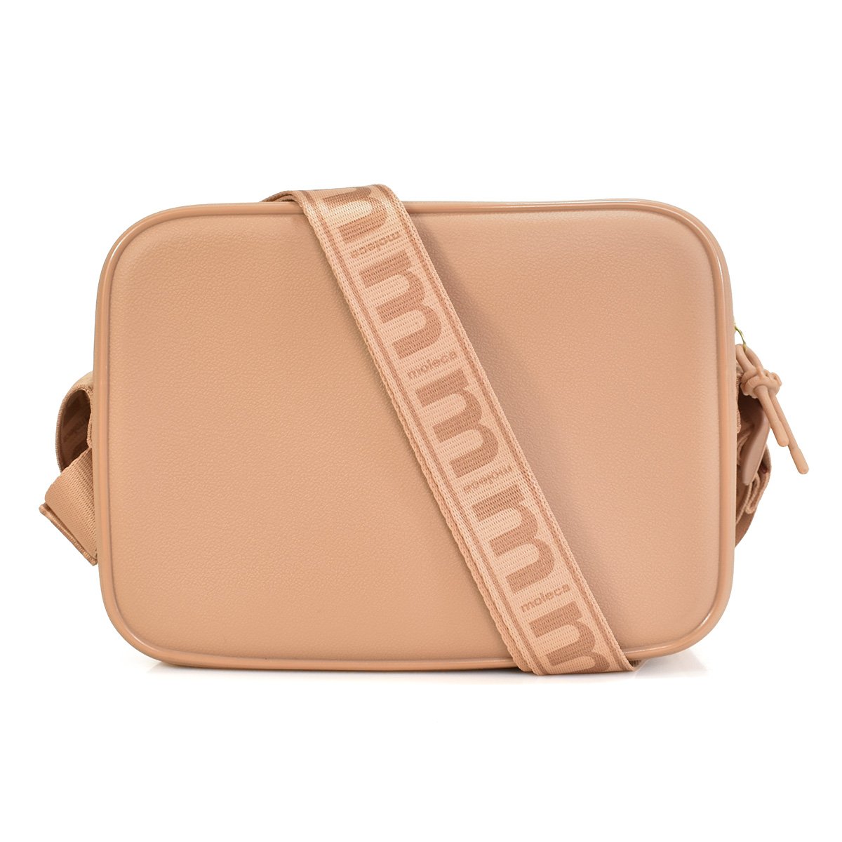 Bolsa Moleca Transversal Pequena Alca Larga Feminina Nude Bege 4