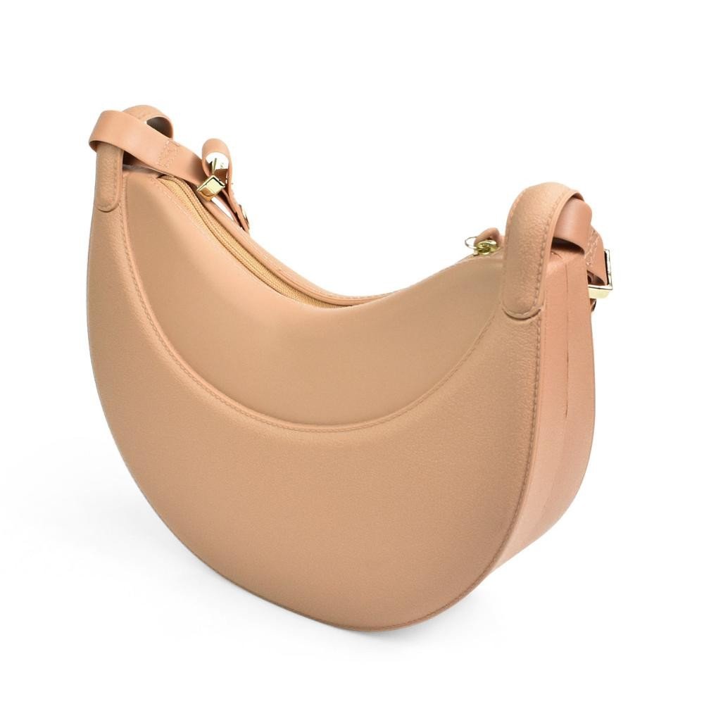 Bolsa Moleca Transversal Curvada Feminina Nude Nude 2
