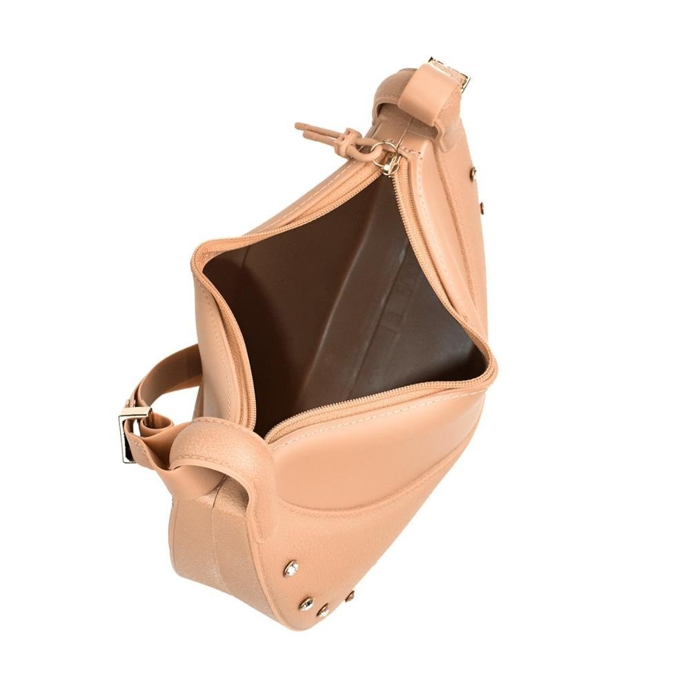 Bolsa Moleca Transversal Curvada Feminina Nude Nude 6
