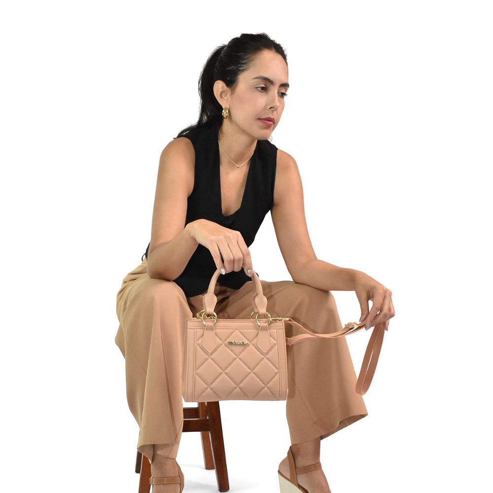 Bolsa Moleca PVC Nude Elegancia Versatil Nude 5