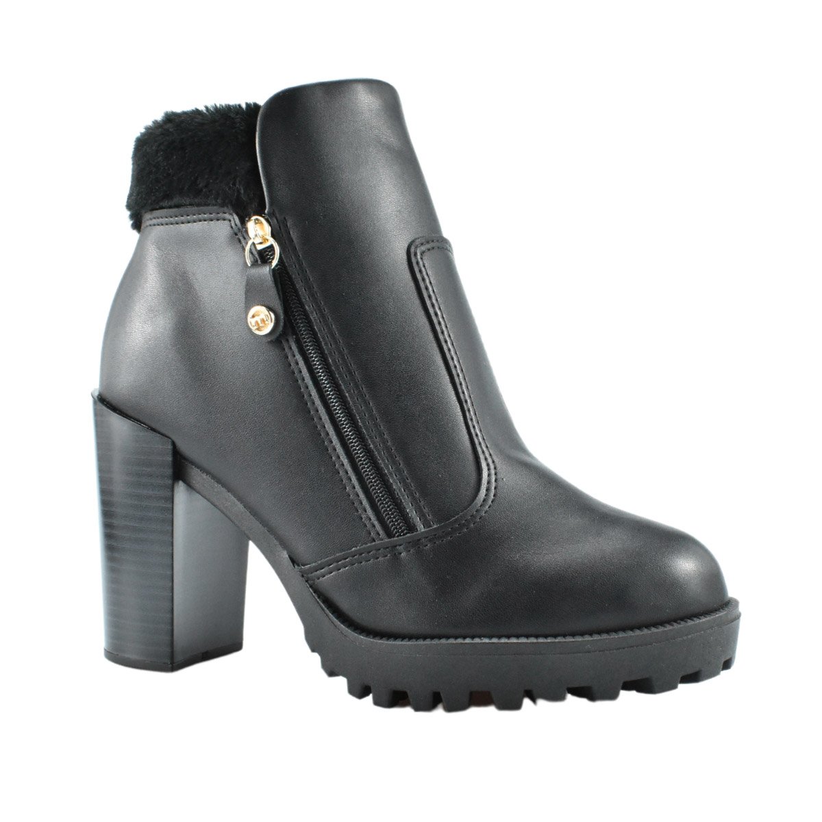 Bota Moleca Salto Alto Elegante Feminina Preta Preto 2