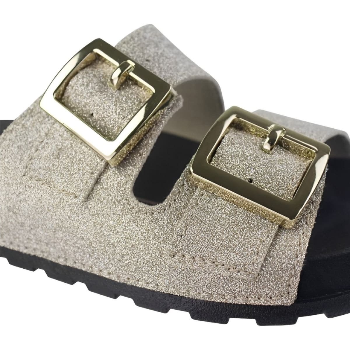 Chinelo Moleca Slide Duas Tiras Feminino Dourado Dourado 3