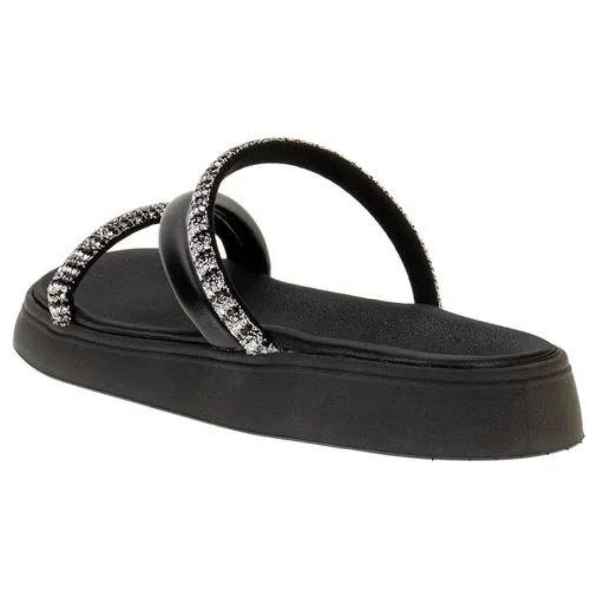 Papete Moleca Strass Brilho Feminina Preta Preto 3