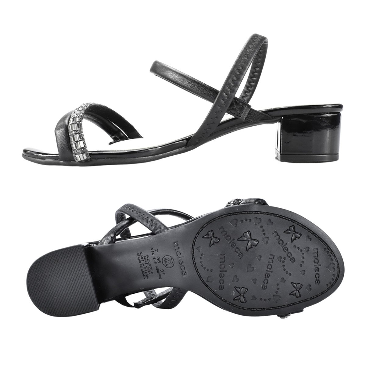 Sandalia Feminina Salto Baixo Moleca 5259846 Preto 4