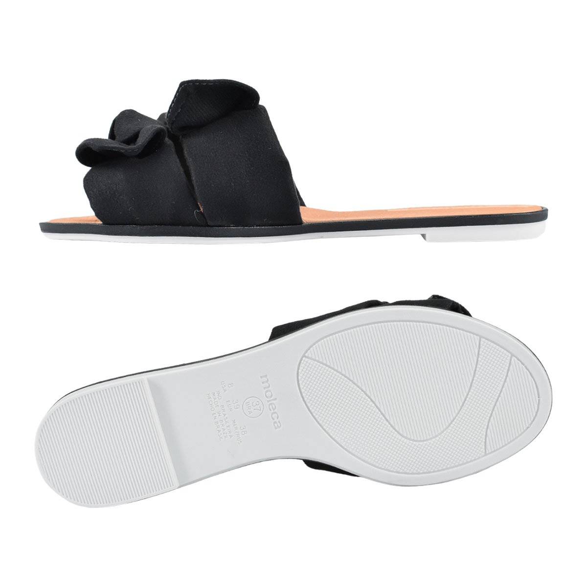 Rasteira Moleca Camurca Flex Preto Lacos 5297424 Preto 4