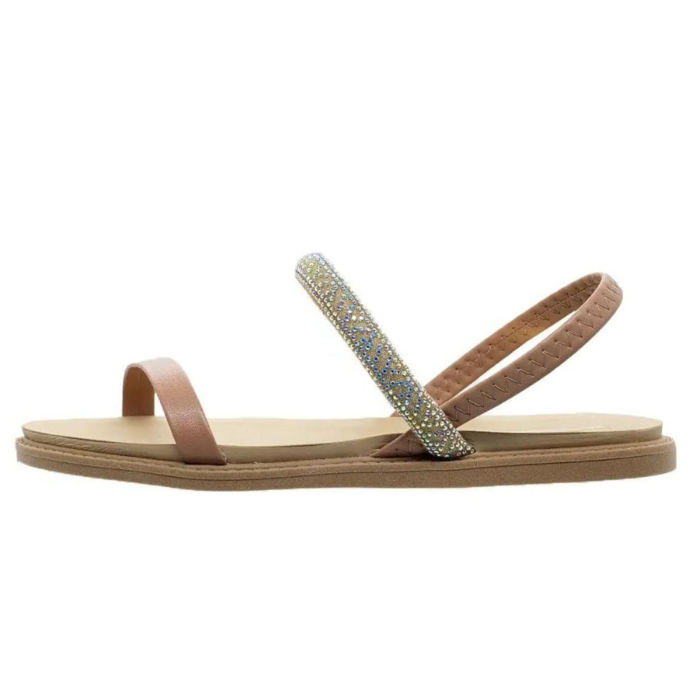 Sandalia Feminina Moleca Flat Rasteira Creme Nude Bege 3