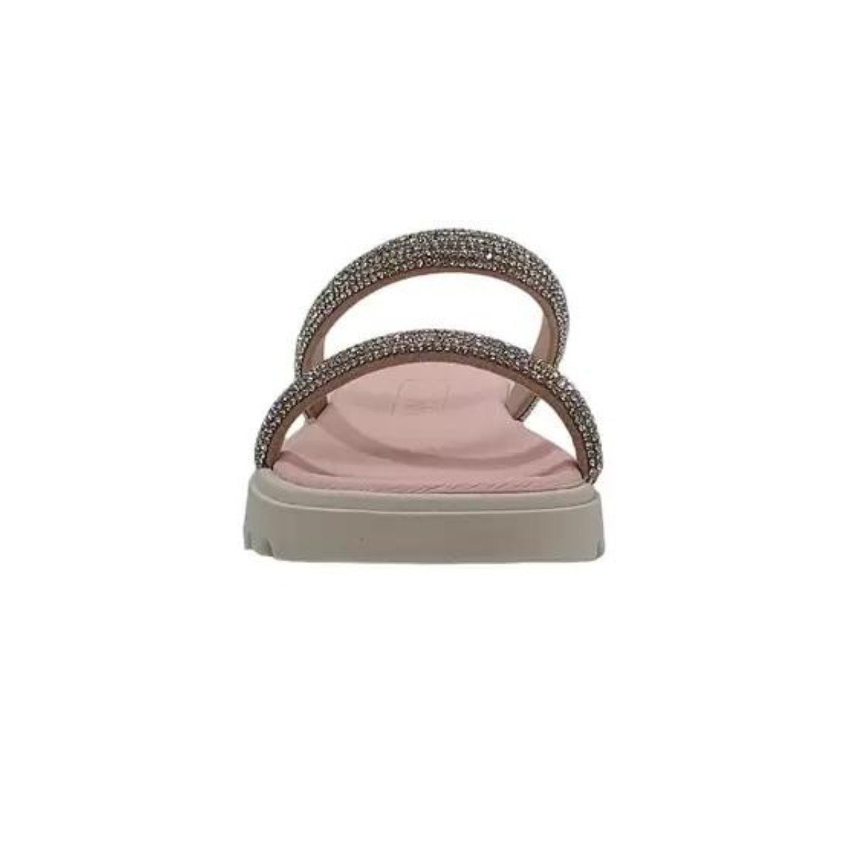 Chinelo Molekinha Rosa com Strass Brilhante Branco 4