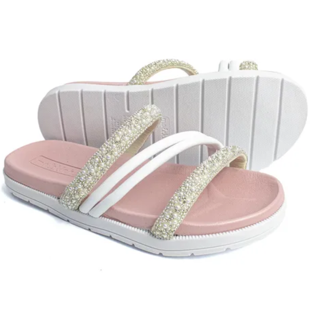 Papete Infantil Molekinha Tira Brilhante Branco Rosa 2352107 Cristal/Branco 3