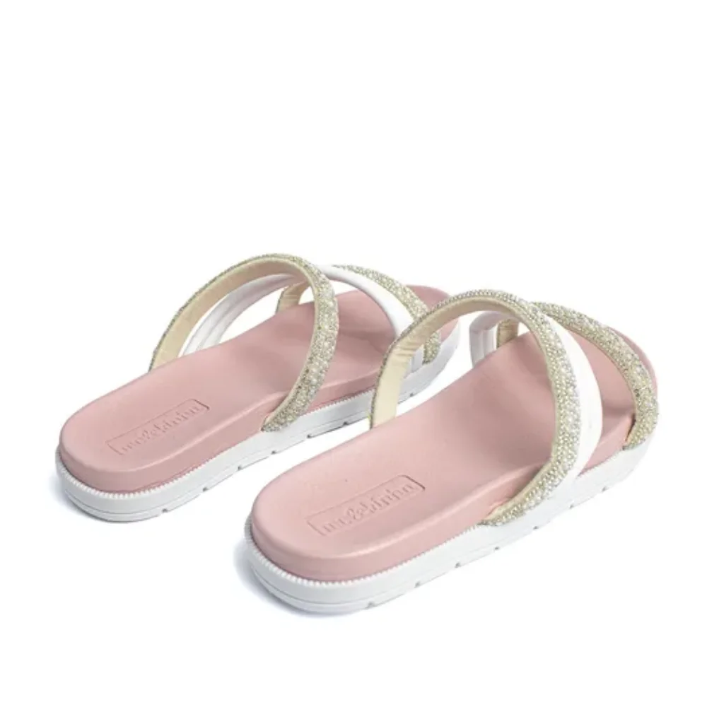 Papete Infantil Molekinha Tira Brilhante Branco Rosa 2352107 Cristal/Branco 5