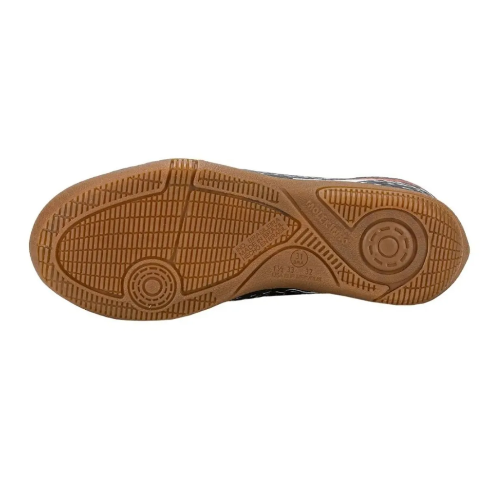 Chuteira Indoor Molekinho Infantil Cadarcos Preta Preto/Branco/Vermelho 6