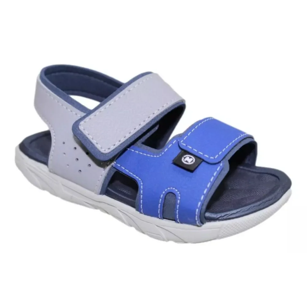 Sandalia Papete Molekinho Azul Cinza Infantil Masculina Cinza/Azul/Cobalto 5