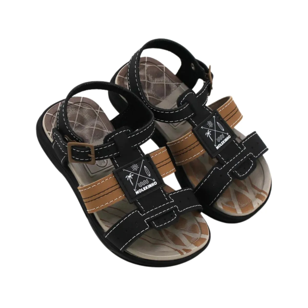 Sandalia Masculina Bebe Molekinho Preto Caramelo 2140750 Preto/Caramelo 4