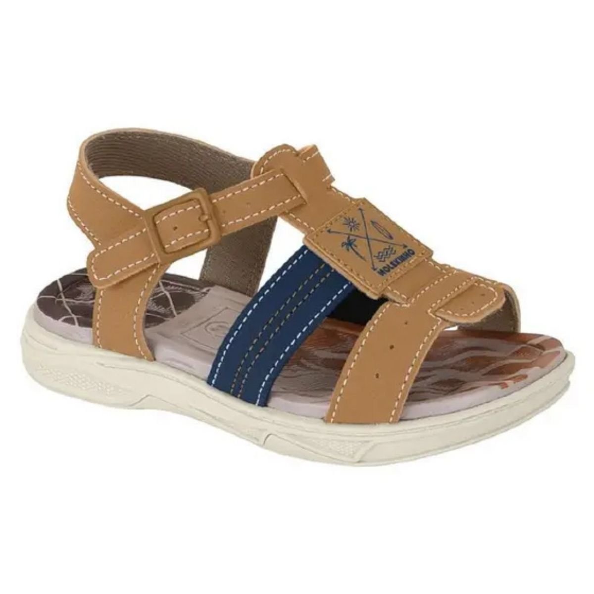 Sandalia Molekinho Menino  Leve Moderna Caramelo Marinho