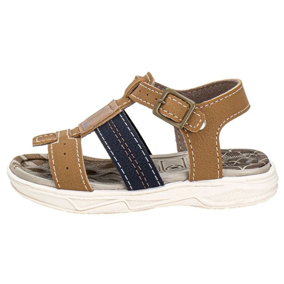 Sandalia Molekinho Menino  Leve Moderna Caramelo Marinho Caramelo/Marinho 2