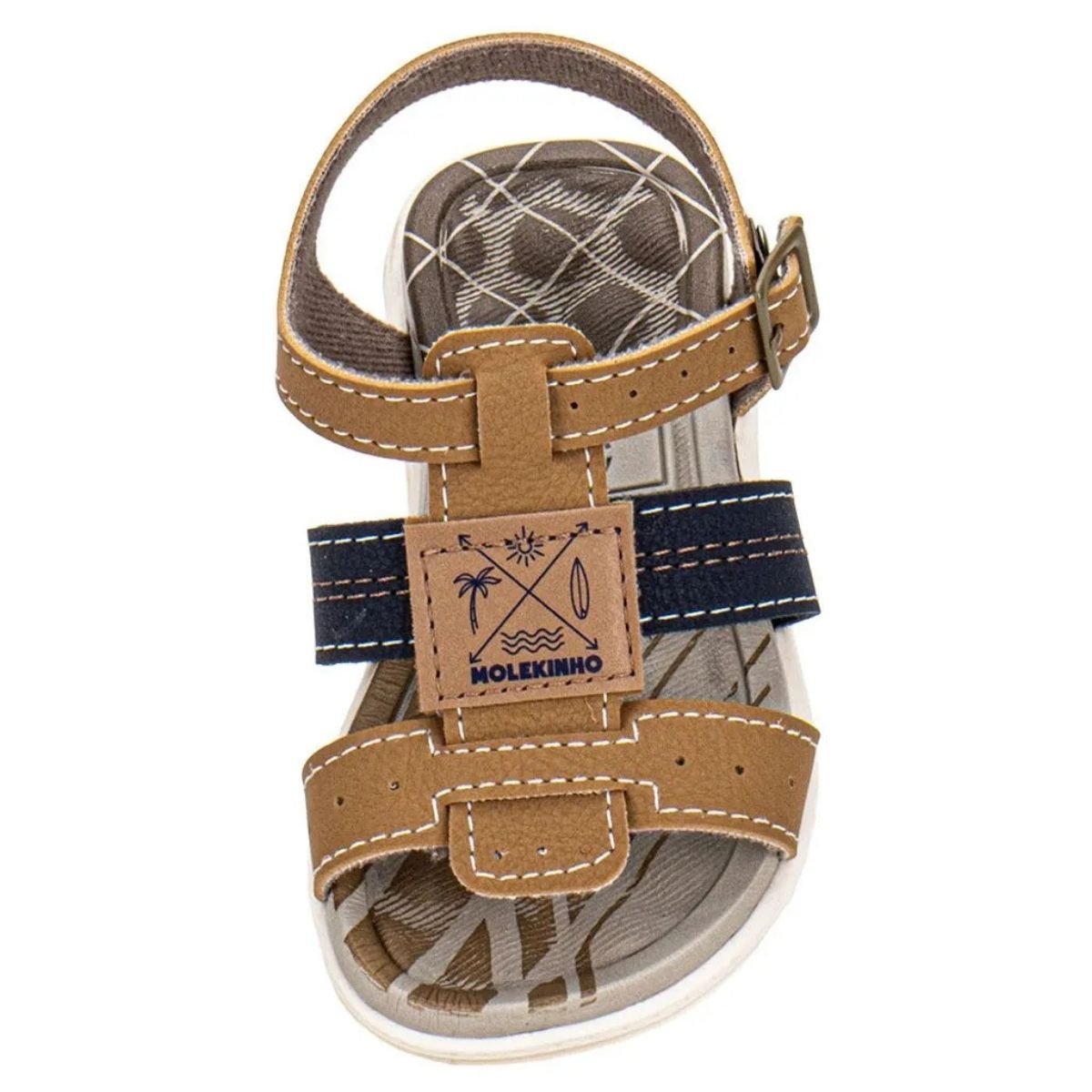Sandalia Molekinho Menino  Leve Moderna Caramelo Marinho Caramelo/Marinho 4