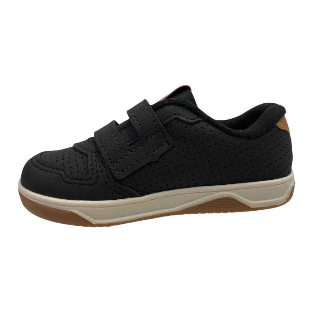 Tenis Molekinho Infantil Masculino Preto Camel Leve Estiloso Preto/Camel 2