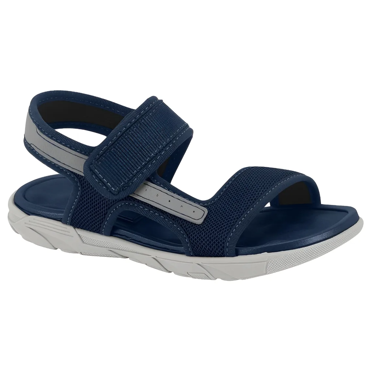 Sandalia Meninos Molekinho Tecido Tira Marinho Cinza 