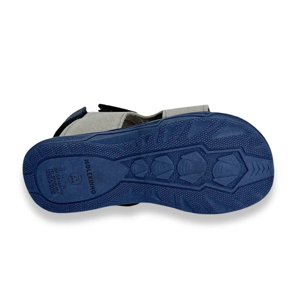 Sandalia Masculina Infantil Molekinho Cinza Marinho 2402744 Azul 6