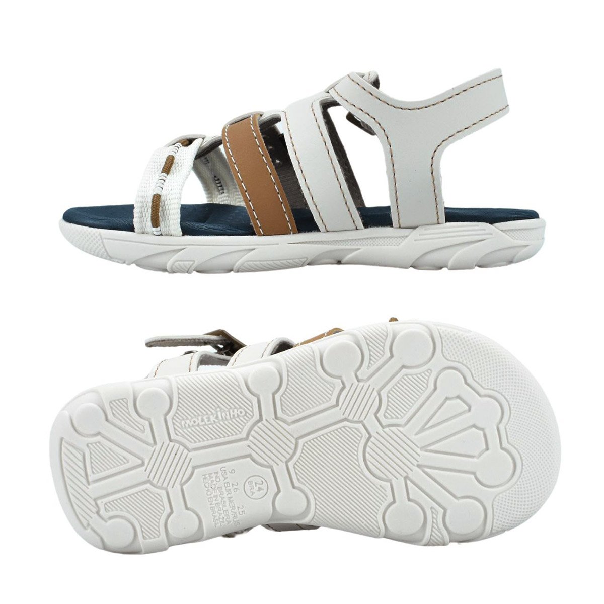 Sandalia Papete Molekinho Infantil Menino 2135657 Branco 4