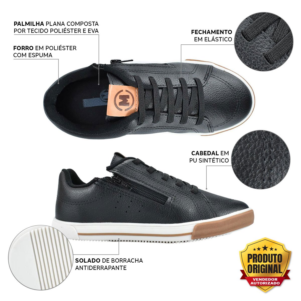 Sapatenis Molekinho Infantil Menino 2400364 Preto 2