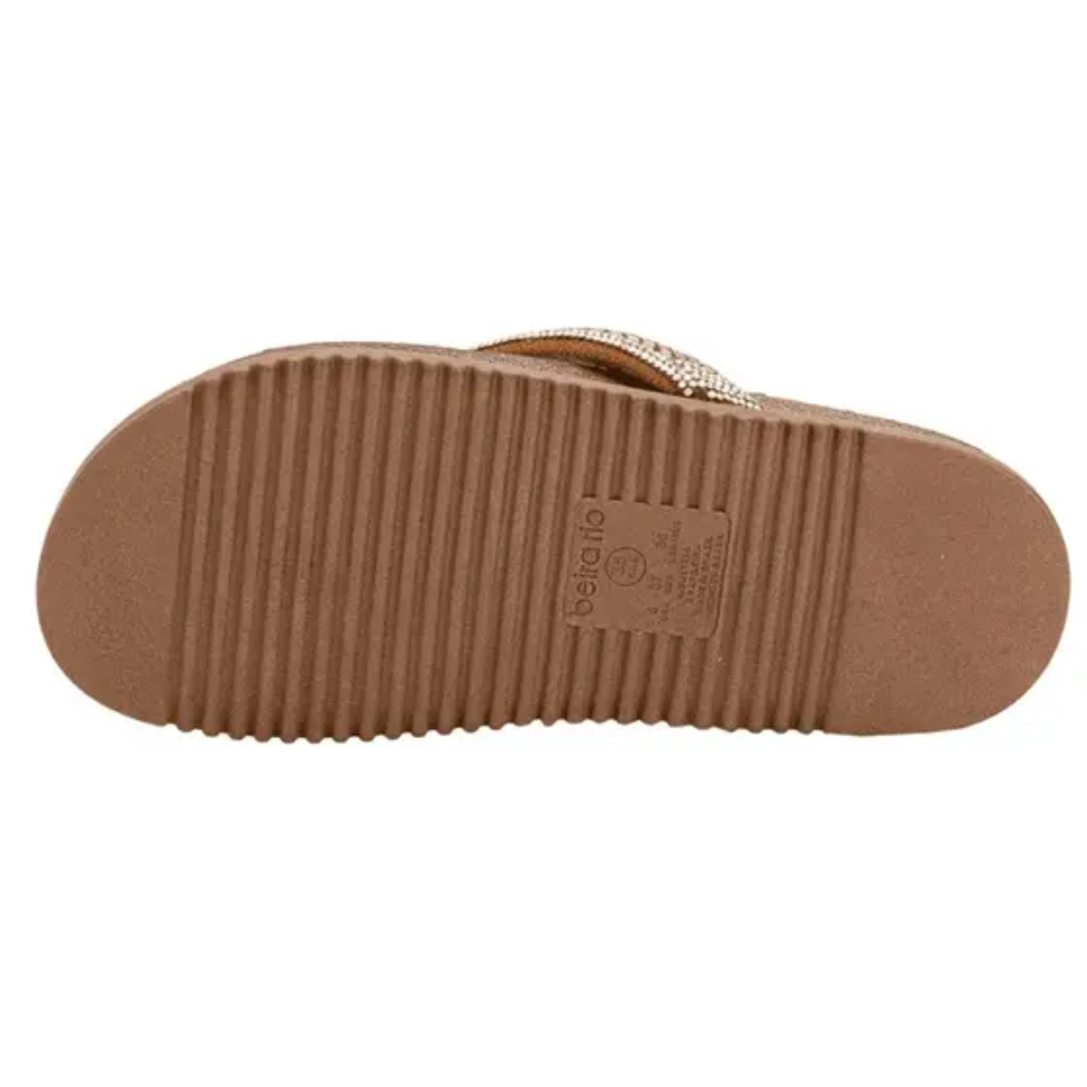 Beira Rio Tamanco Aurora Boreal Elegancia Bronze Marrom 5
