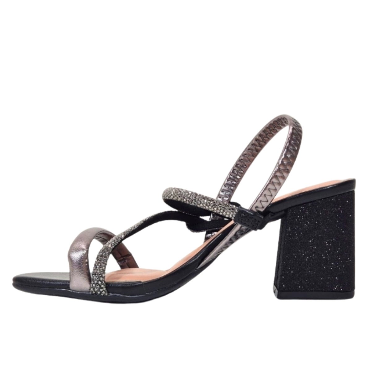 Sandalia Beira Rio Grafite Brilhante Elegancia Preto 2