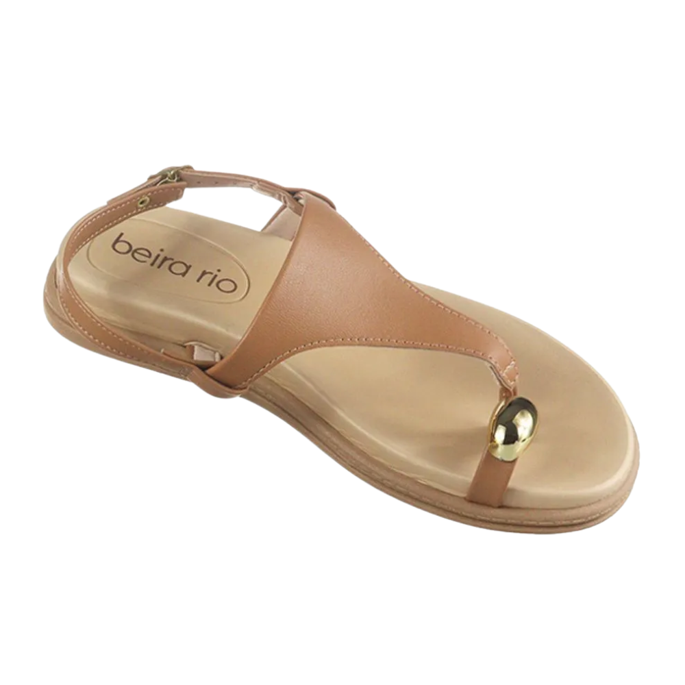 Sandalia Beira Rio Feminina Camel Confortavel e Estilosa Marrom 3