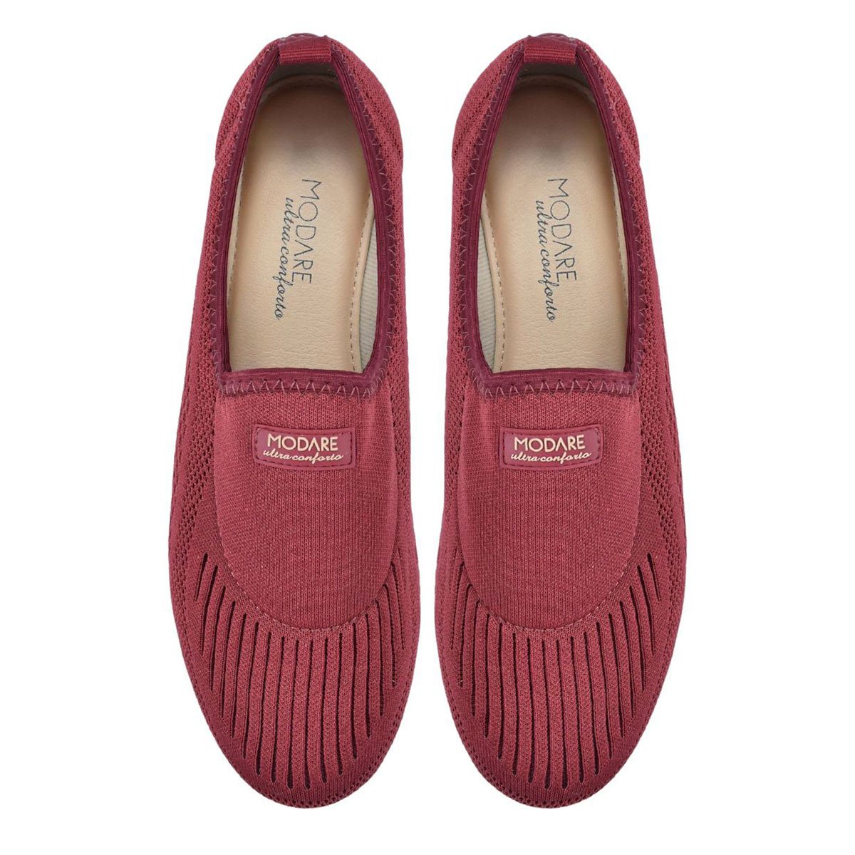 Tenis Modare Ultraconforto Linho Texturizado Vinho Vinho 3