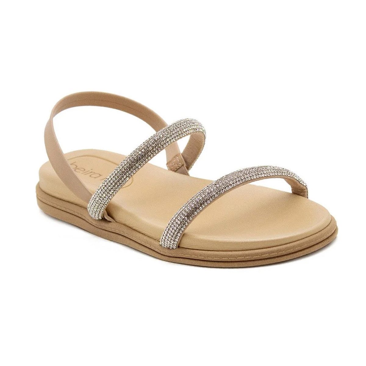 Sandalia Beira Rio Feminino Napa Bege Cristal 