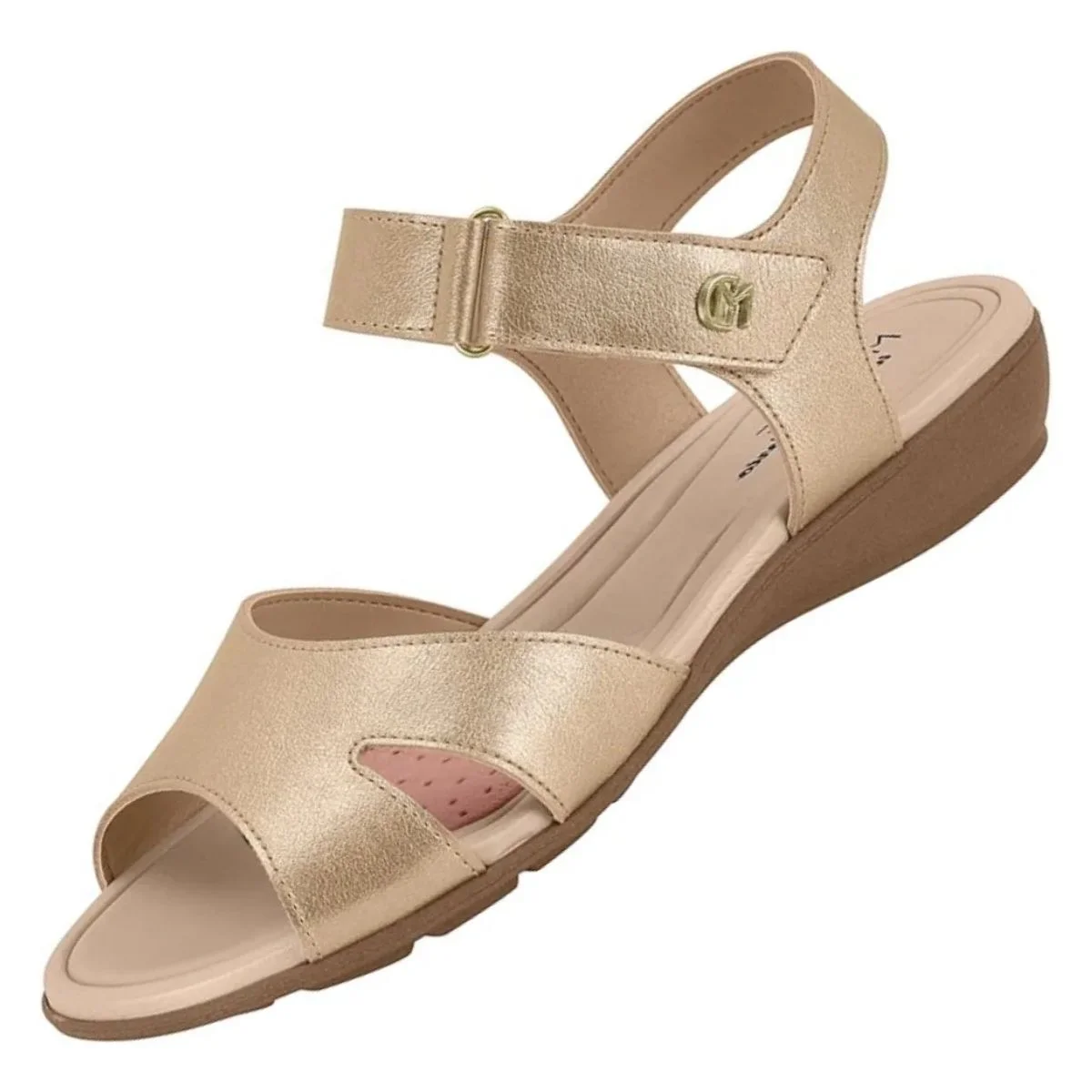 Sandalia Modare Dourada Metalizada Elegante e Confortavel Dourado 2