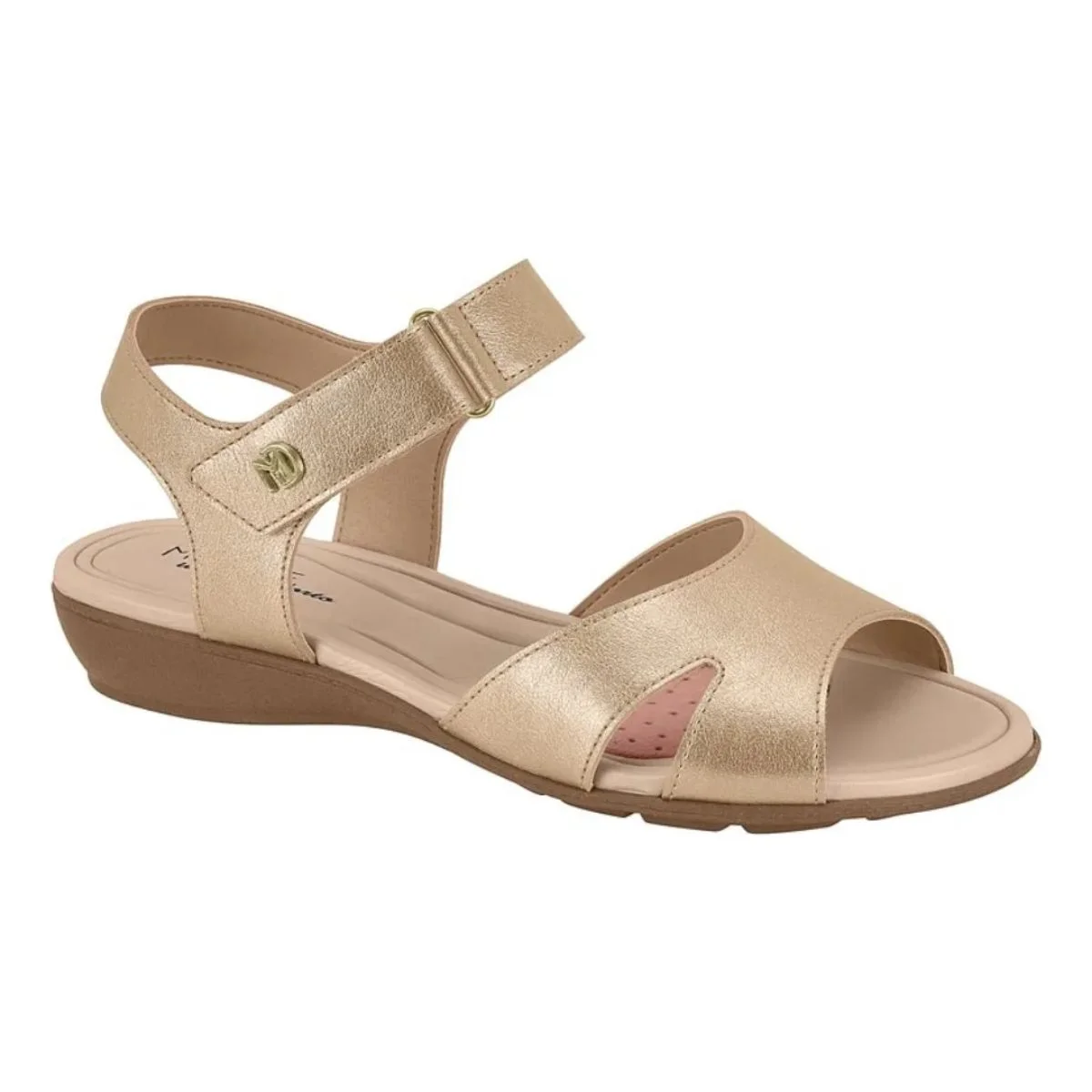 Sandalia Modare Dourada Metalizada Elegante e Confortavel Dourado 3