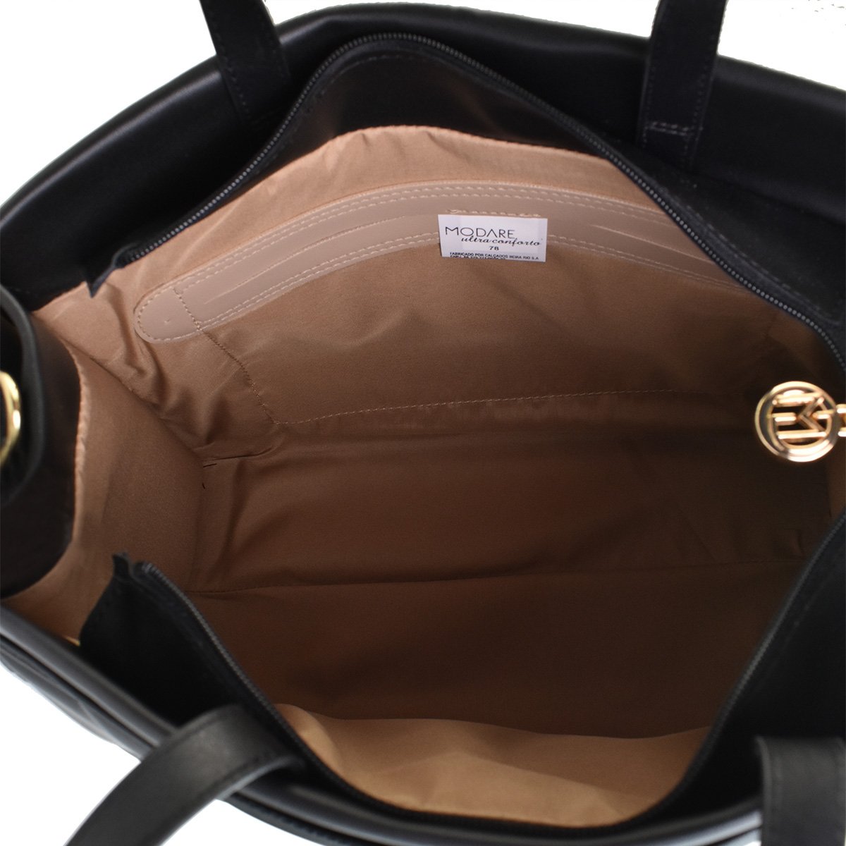 Bolsa Modare Preta Napa Feminino Transversal Super Leve Preto 8