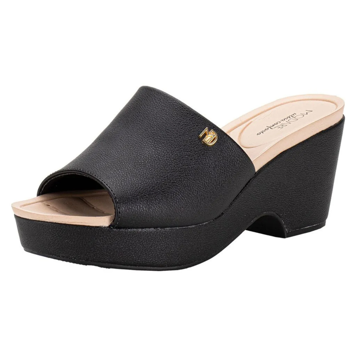 Tamanco Modare Plataforma Anabela Conforto Preto Preto 3