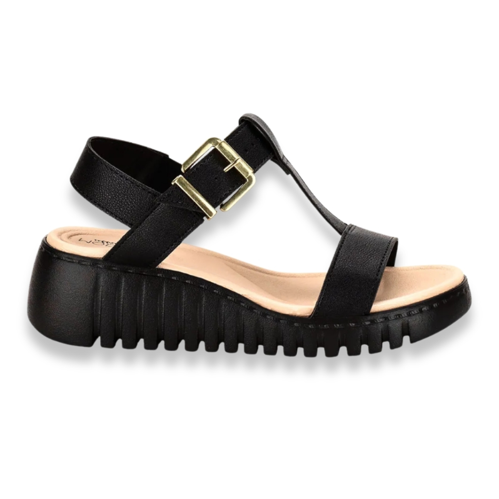 Sandalia Modare Anabela Preta Conforto e Estilo Preto 2