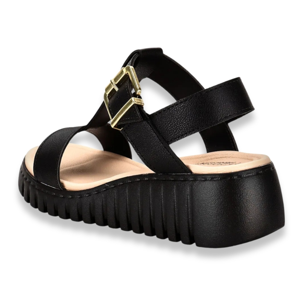 Sandalia Modare Anabela Preta Conforto e Estilo Preto 3