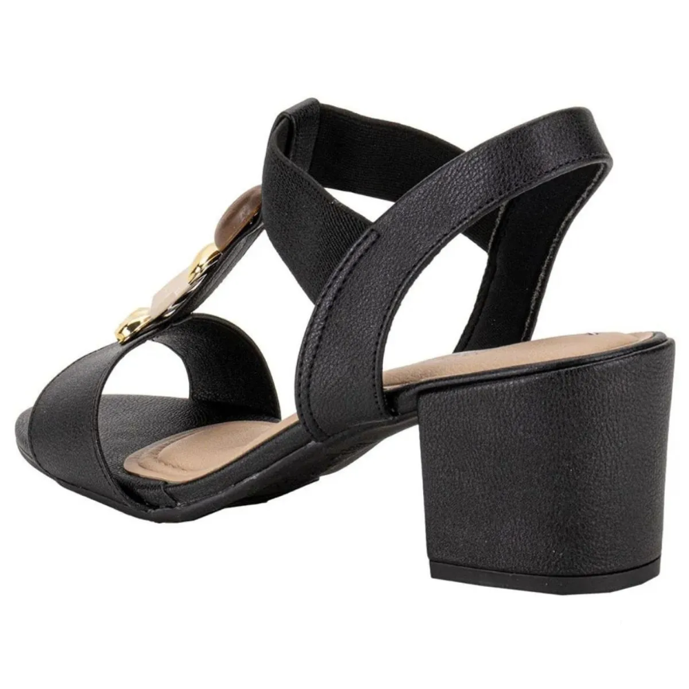 Sandalia Modare Salto Bloco Preta Conforto e Estilo Preto 4