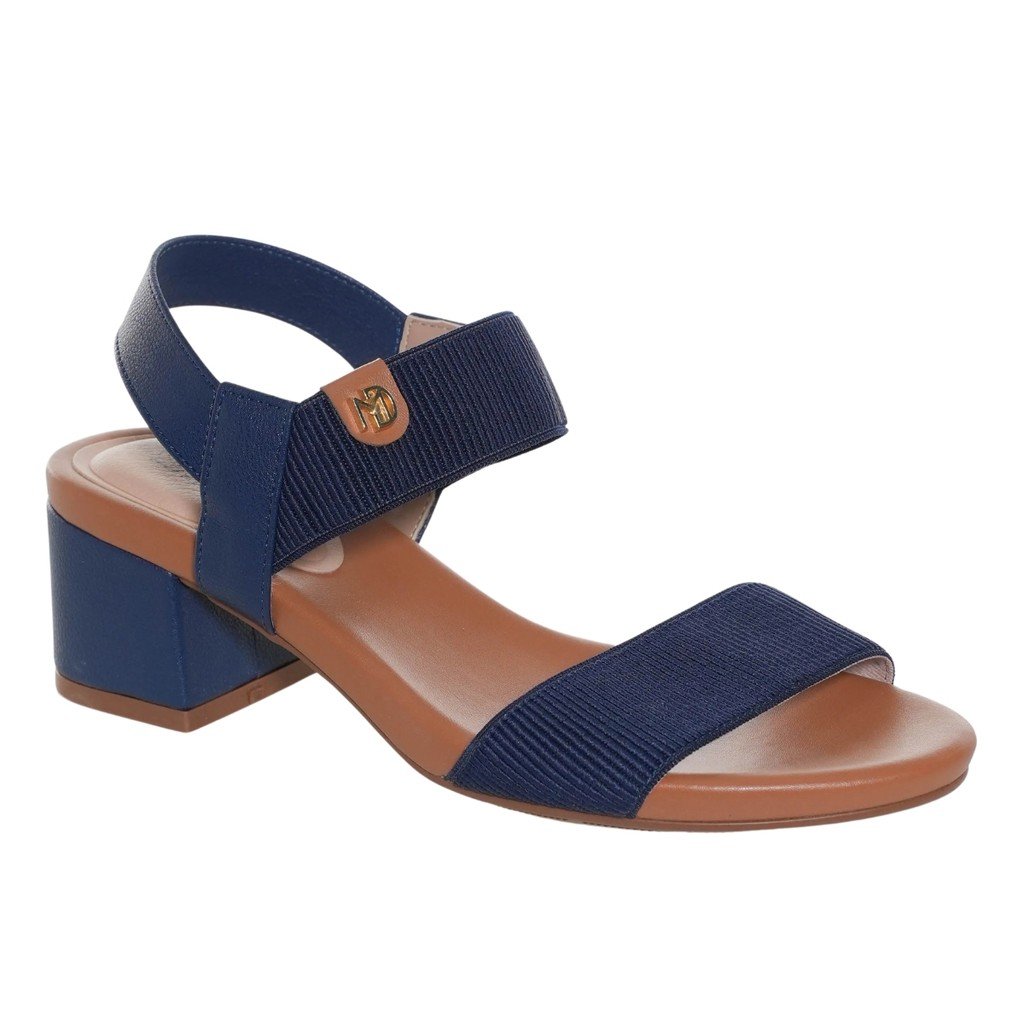 Sandalia Modare Feminina Salto Bloco Marinho Elegante 