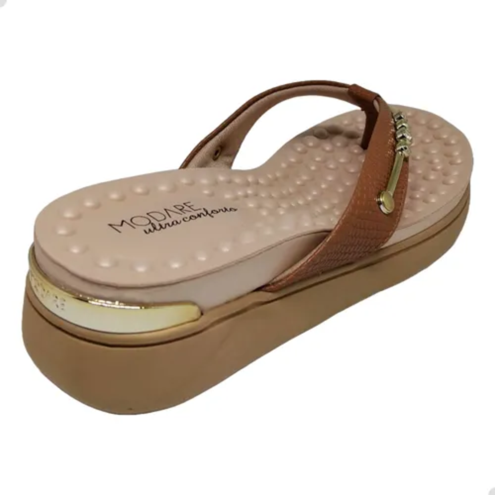 Tamanco Modare Napa Floather Camel Feminino Ortopedico Marrom 2