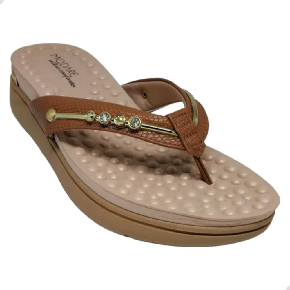 Tamanco Modare Napa Floather Camel Feminino Ortopedico Marrom 3